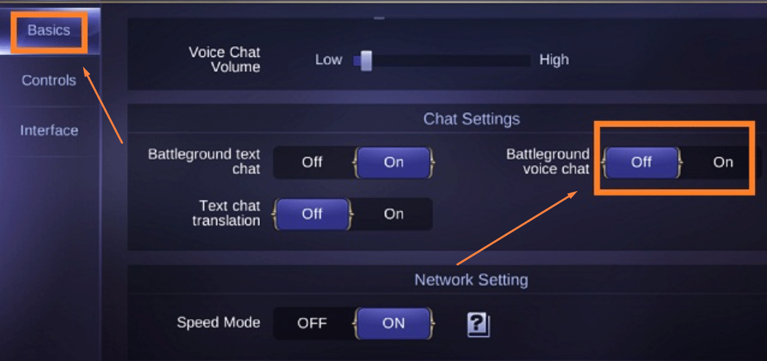 Mengaktifkan fitur Battleground Voice Chat